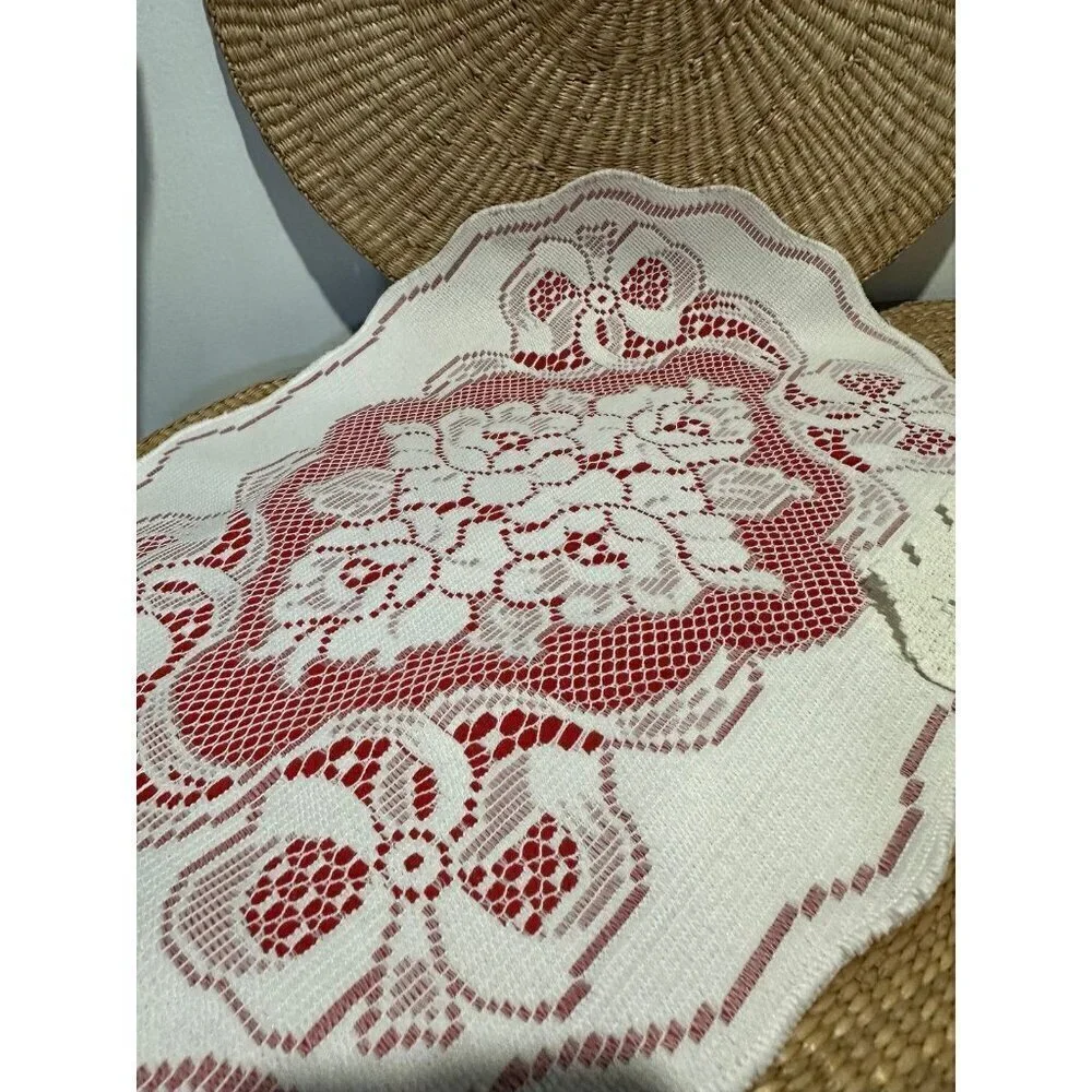Vintage 2 piece white lace fabrics
